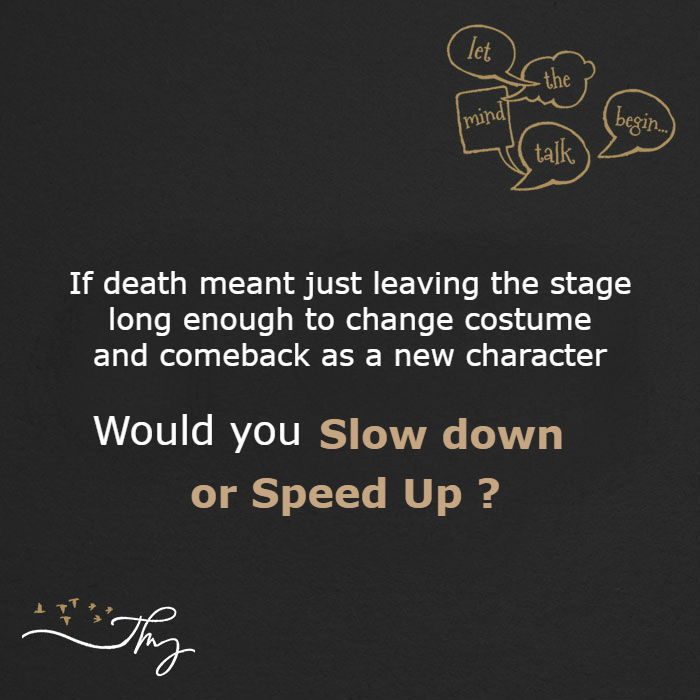 Would you slow down ? or Speed Up ?