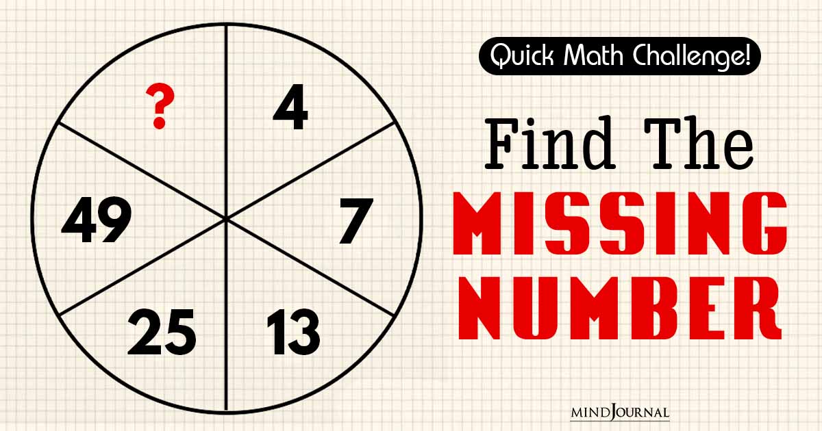 Can You Find The Missing Number In This Math Puzzle? Time Limit –  60 Seconds Only!